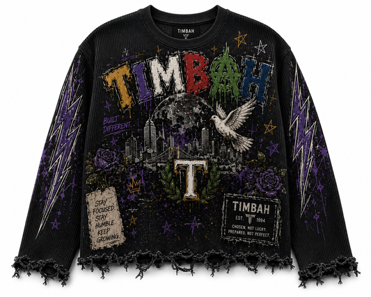 TIMBAH “Built Different” Distressed Thermal